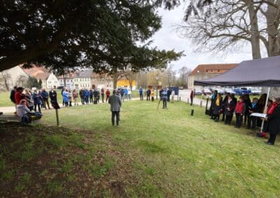 Ausrufung Schlosseibe Baruth: Bürgermeister Peter Ilk bei seiner Begrüßung und Eröffnung der Zeremonie