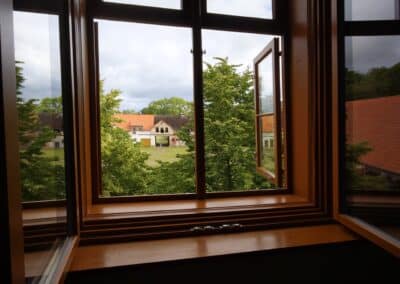 Ausrufung der Großen Eiche am Gutshof Lindstedt: Blick aus der gutseigenen Ferienwohnung in Richtung Eiche über den Hof